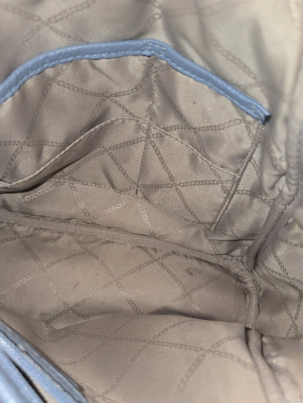 Michael Kors Powder Blue Pebbled Leather Backpack